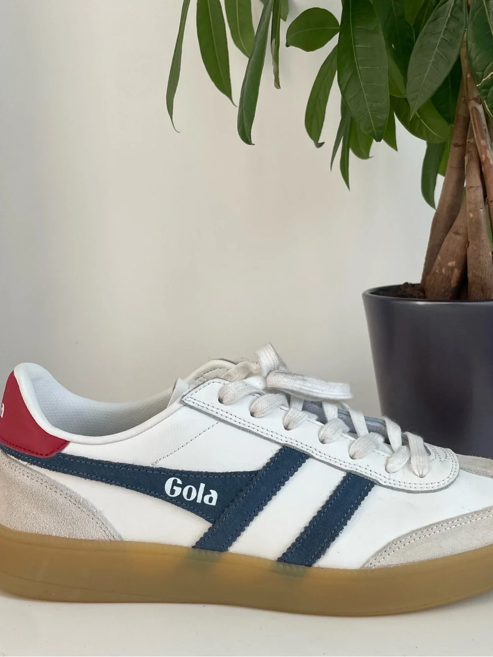 Women Size 9.5 Gola leather Trainers Viper Leather Shoes Blue Red Men Size 8